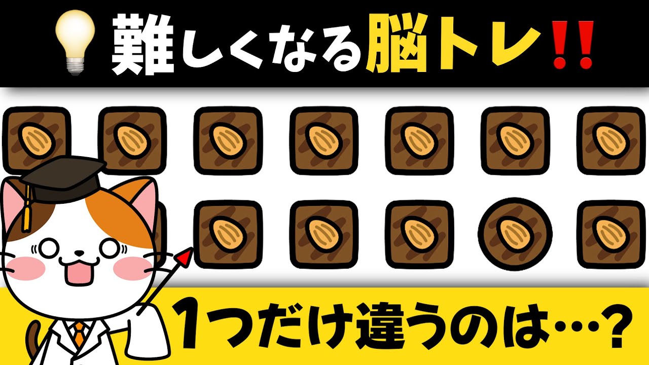 全問正解できたらすごい❗️1つだけ違うものを瞬時に探す脳トレに挑戦💡【チョコレート編】