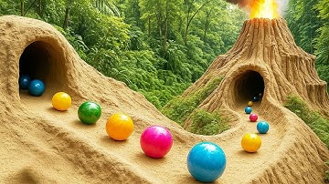 Marble Run Race ASMR 1000 Marbles Rain Gutter VS Mega Volcano ASMR Amakandu