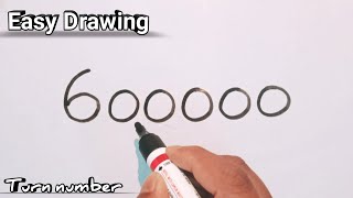 How To Draw A Dog From Number 600000 | Cute Dog Drawing Easy Step By Step | Easy Drawing Tutorial