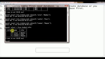 MYSQL Table and Database Creation using command Line