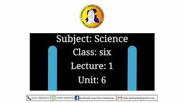 6th Unit 1st Lecture Class 6 Science-AFAQ