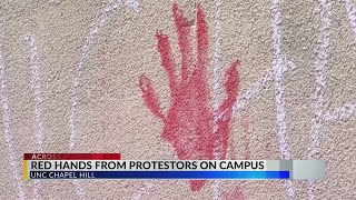 Red hands mark UNC campus during Saturday protest by WNCT-TV 9 On Your Side 33 views 12 hours ago 27 seconds