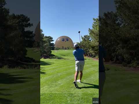 Golfer gets hilariously trolled by Las Vegas Sphere after sub-par shot #Shorts