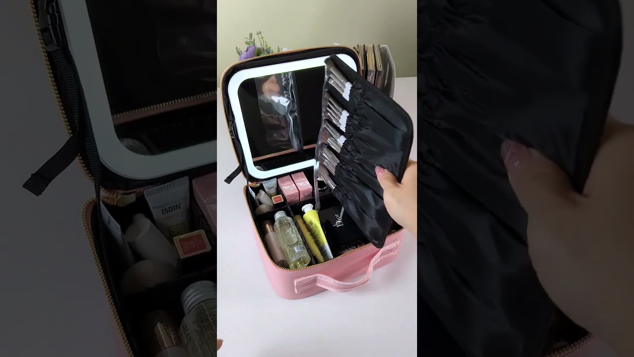 Find your ideal travel makeup bag with led mirror 