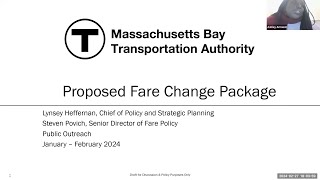 Proposed Fare Changes - Virtual Public Hearing | February 27, 2024
