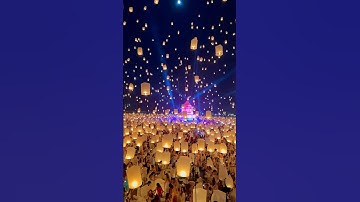The best lantern festival in the world 🤯🌕 #lanternfestival #skylanterns #thailand #fireworks #fyp