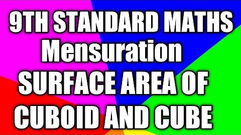 9th standard Maths Mensuration Surface area of cuboid and cube