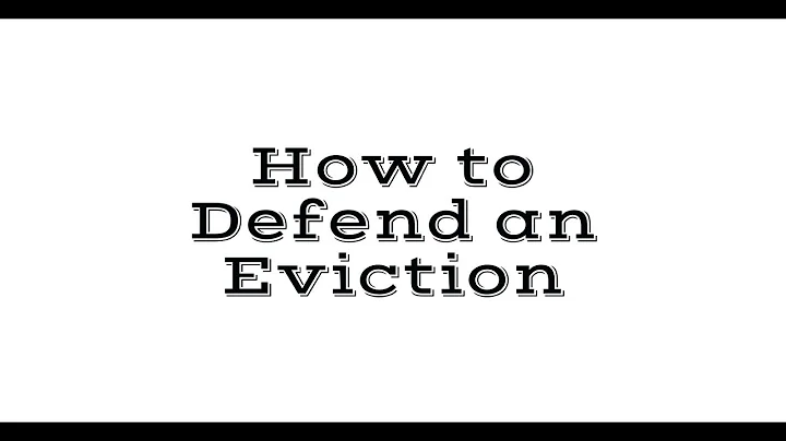 How to Defend an Eviction! (Unlawful Detainer)