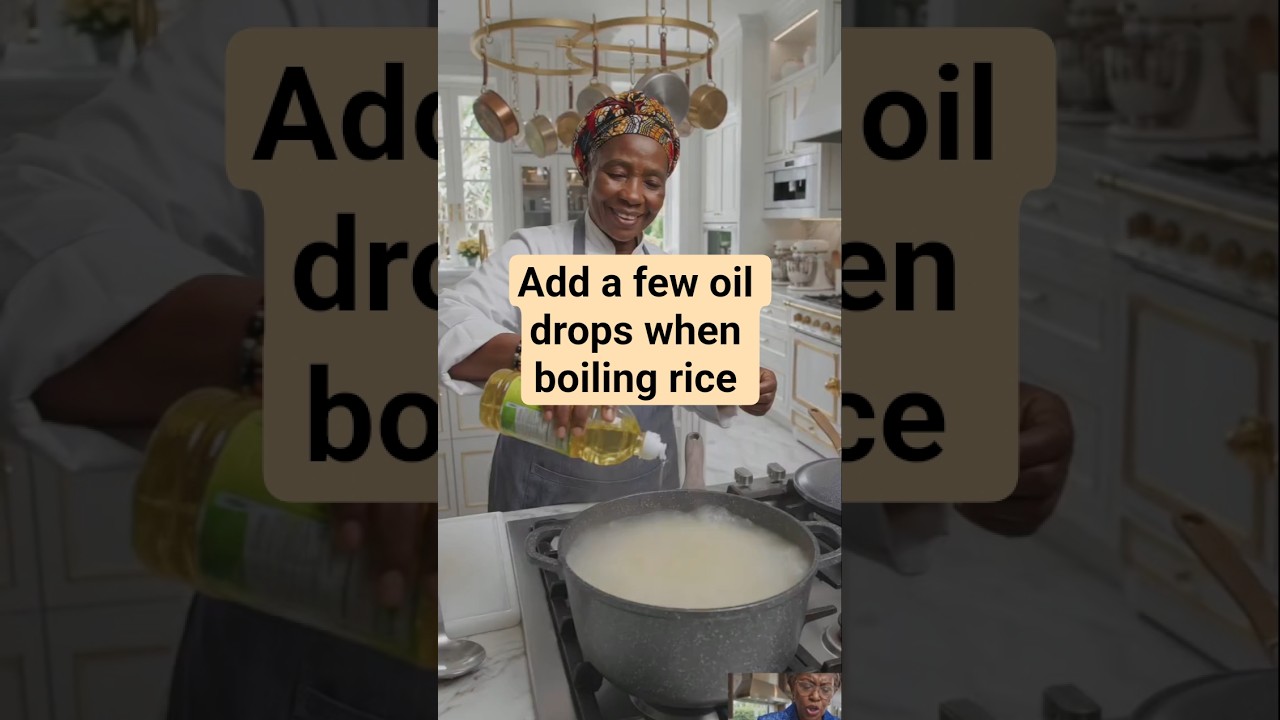 Add a few oil drops when boiling rice #food #cooking #foodie #recipe #africanfood