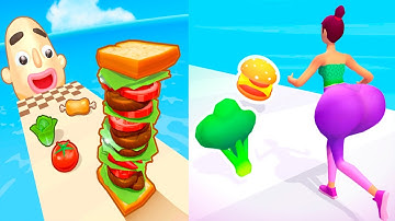 Sandwich Runner VS Belly Body Run - All Levels SpeedRun Gameplay Android iOS Ep1