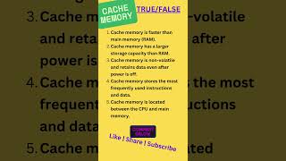 Top 5 Cache Memory Questions 🤯 | True or False Quiz for Exams & Interviews | Cache memory vs RAM