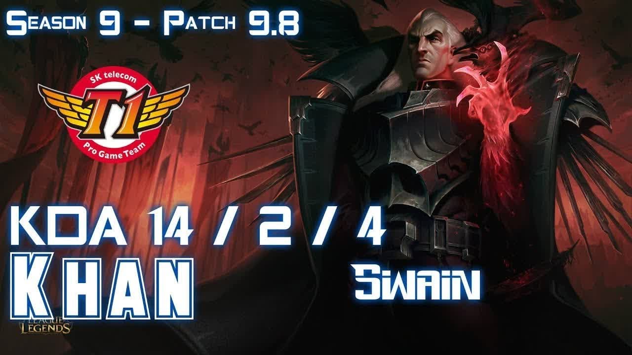 SKT T1 Khan SWAIN vs KAI'SA ADC - Patch 9.8 KR Ranked