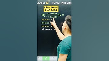 1 Marks Question Bihar Board PYQ 2024   || INTEGRALS    Chapter 7 Class 12 Board Exam 2025 NCERT
