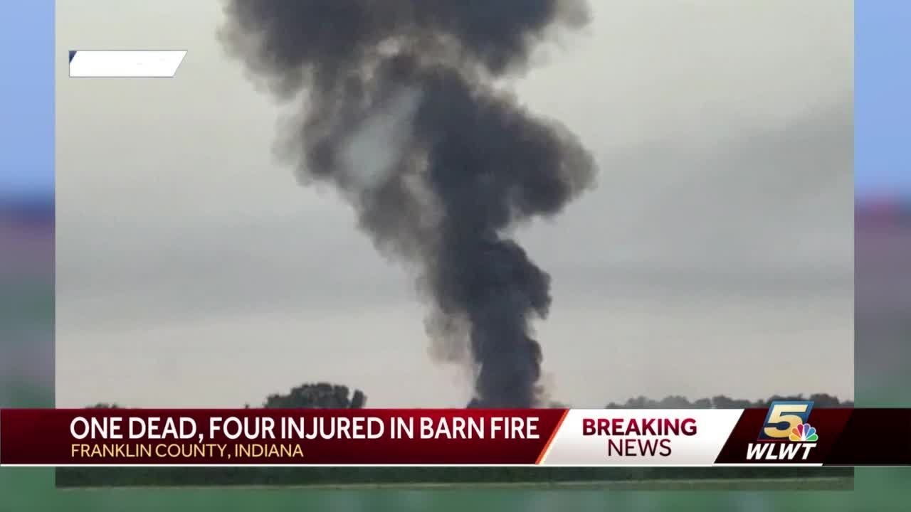 1 dead, 4 injured in massive barn fire in Franklin County, Indiana ...