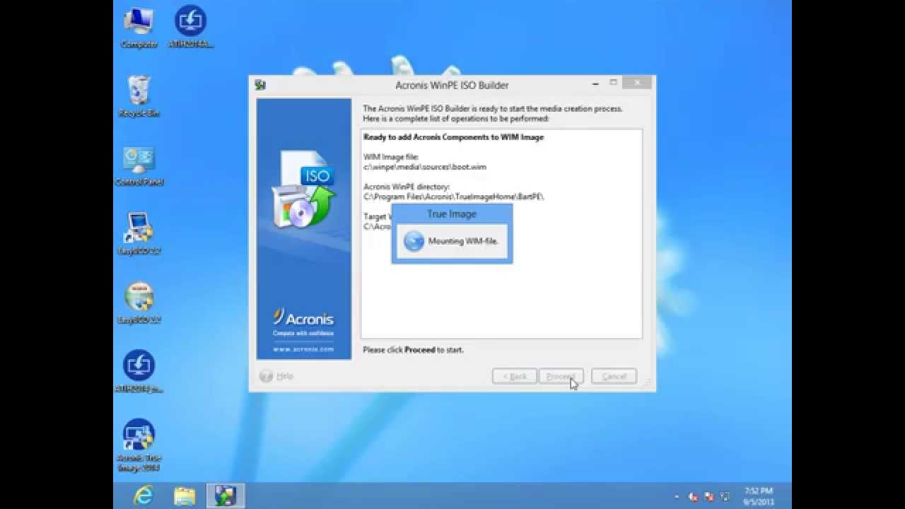 running acronis true image 2014 from boot up