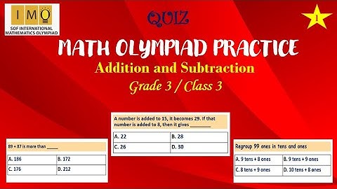 Math Olympiad class 3 - Addition and Subtraction Practice