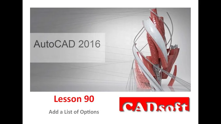 AutoCAD 2016 English - Lesson 90/149 - Add a List of Options