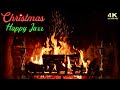 🔥 Christmas Fireplace w/ Happy Jazz Christmas Music 🔥 Instrumental Upbeat Christmas Jazz Ambience