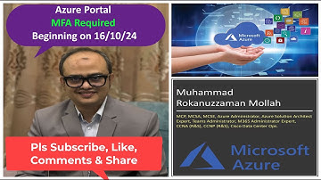 Azure Portal MFA Required Beginning on 16/10/24