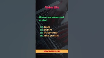 Where do you go when stuck on a bug?  #coding #coder #shorts #jvcodes  #webdevelopment #windows