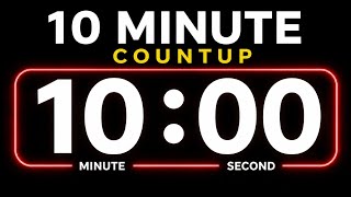 10 Minute Count Up Timer ⏱️ | Simple Digital Stopwatch | No Music | Full HD