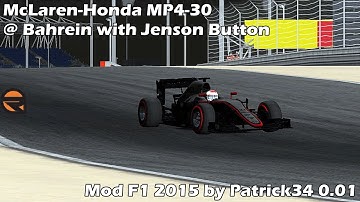 [rFactor] McLaren-Honda MP4-30 @ Bahrein with Jenson Button | Mod F1 2015 by Patrick34 [HD]