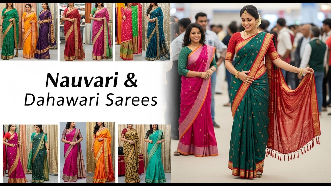 नऊवारी आणि दहावारी साड्यांचं सुंदर कलेक्शन | Saree Manufacturer | Roha Textile Market 💃