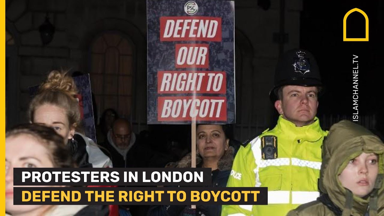 'Protect the Right to Boycott' Rally for Palestinians in London - YouTube