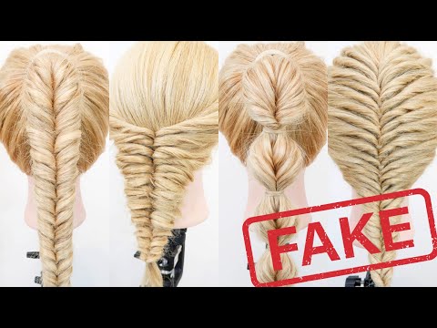 How To 4 Faux Fishtail Braids For Beginners - How To Fake A Fishtail braid - No Braiding Hairstyles