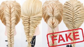 How To 4 Faux Fishtail Braids For Beginners  How To Fake A Fishtail Braid  No Braiding Hairstyles