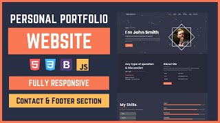 Personal portfolio website using html css javascript (one page website)