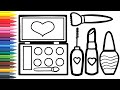 How to draw a set of cosmetics for children/Как нарисовать набор косметики для детей