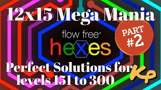 Flow Free Hexes - 12x15 Mega Mania - All Perfect Solutions for levels 151 to 300 screenshot 5