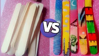 5 Amazing ice cream sticks painting step by step/sunset painting/6 minutes ready painting#art #sun