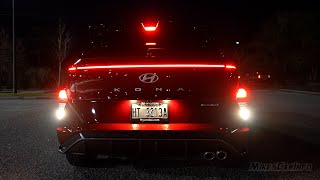 AT NIGHT: 2024 Hyundai KONA N Line  Interior, Exterior Lights & Night Drive