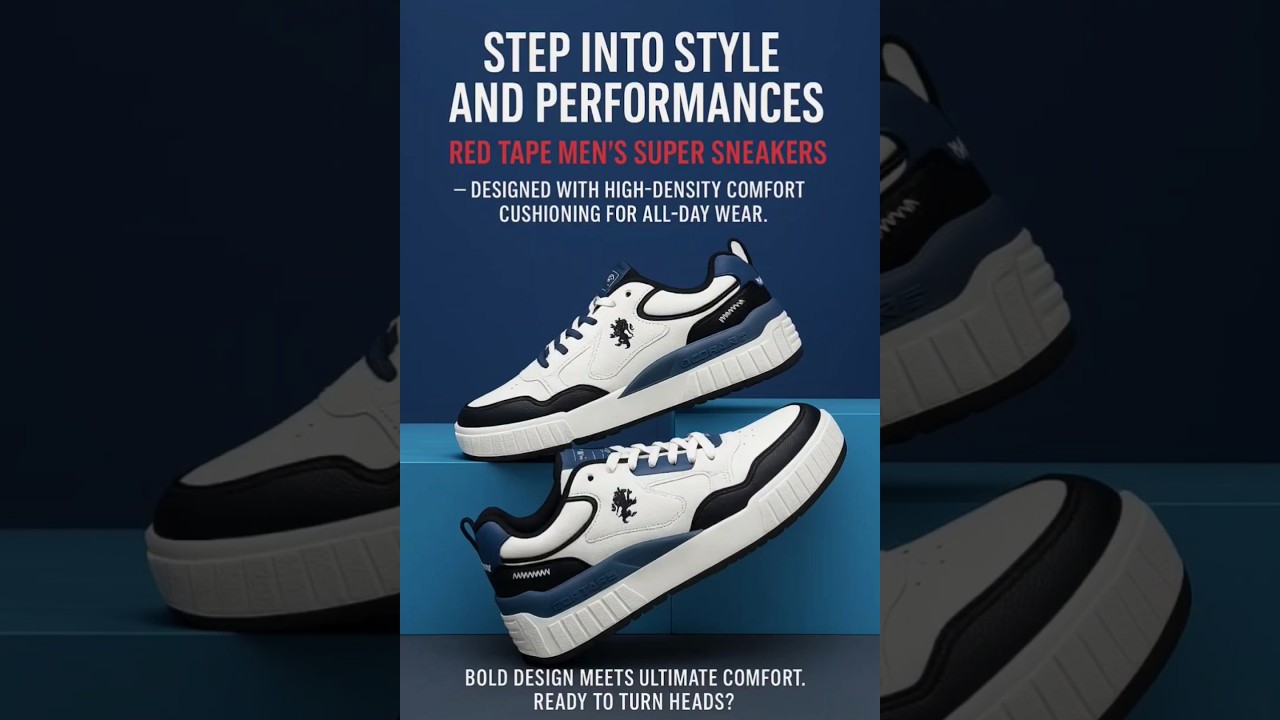 Red Tape Men's Super Sneakers with High-Density Comfort 