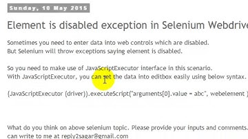 Element is disabled exception in Selenium Webdriver