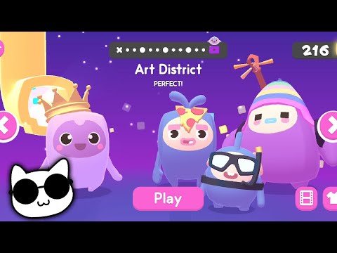 「Melbits World - SEA」Art District Full Gameplay Walkthrough (LVL1-12 PERFECT SCORE)