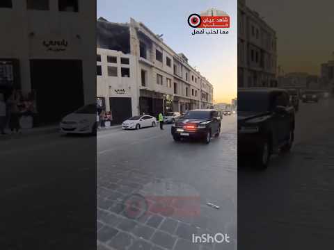 وصول موكب الرئيس أحمد الشرع إلى قلعة حلب قبل قليل لحضور حفل حلب مفتاح النصر سوريا