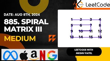885. Spiral Matrix III | Simulation | Matrix |Leetcode Daily Challenge|DSA|Hindi