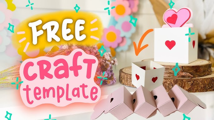 Free paper craft template - love heart expandable surprise gift box - Cricut & Silhouette Cameo - YouTube free-paper-craft-template-love-heart-expandable-surprise-gift-box-cricut-silhouette-cameo-youtube
