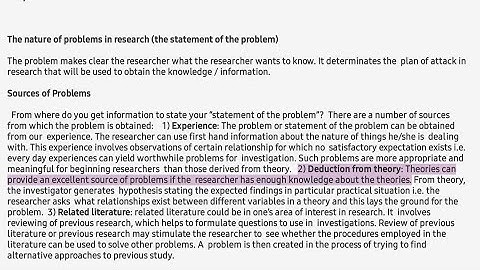 Research Problem Statement and Hypothesis