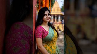 Elegant Yellowteal Saree With Pink Blouse Styling For Graceful Women