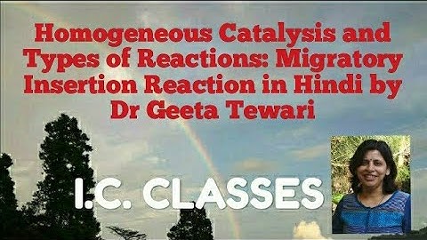 Homogeneous Catalysis and Types of Reactions: Migratory Insertion Reaction in Hindi by Dr Geeta