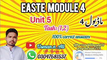 EaSTE Module 4 Unit 5 Task QAED app @Usman.n.