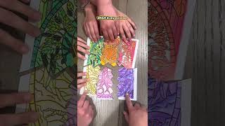Six of us did the split coloring page challenge together and the result looks amazing.