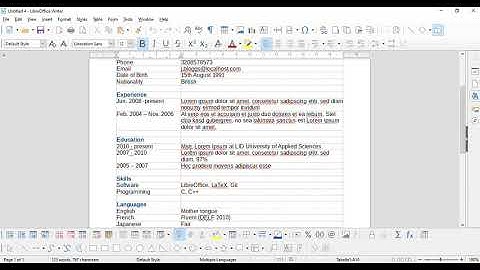 7 How to Make a CV using Libre Office Writer