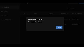 Project failed to open in unity . This project is not valid. How to open project in unity