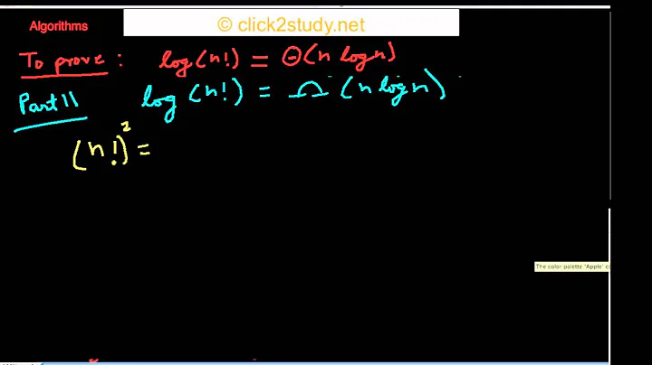 Algorithms example 1.001 - Proving logn! is in Θ(nlogn)