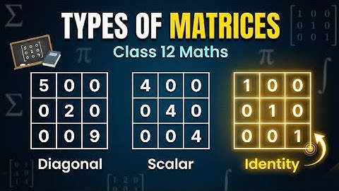 Types of Matrices | Column, Row, Square, Diagonal, Scalar & Identity Matrix | Class 12 Maths 